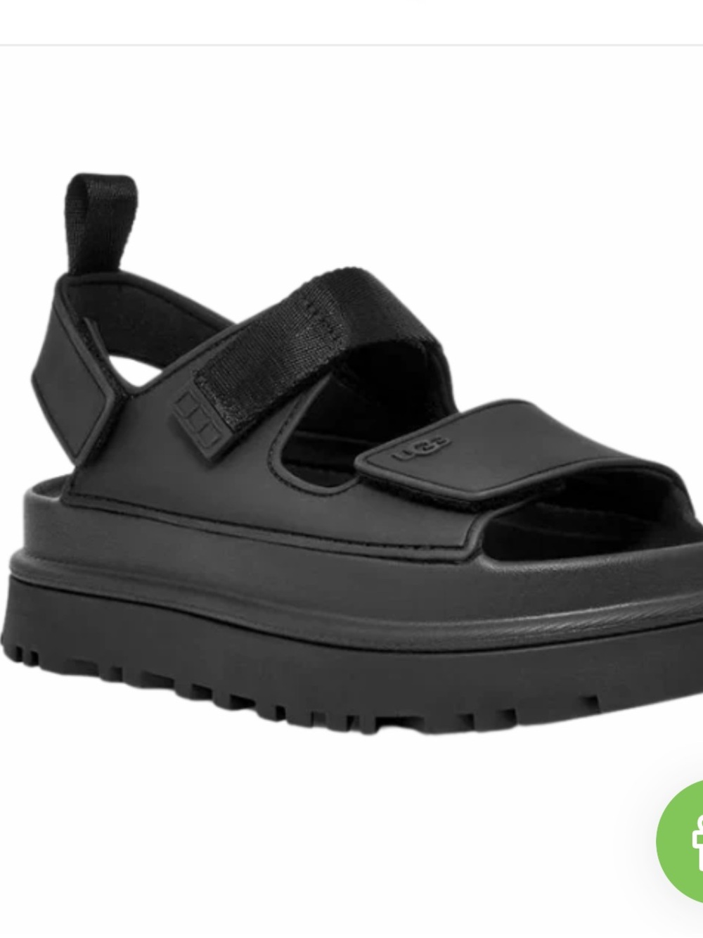 UGG Kids Black Platform Sandal with Hook-and-Loop Straps